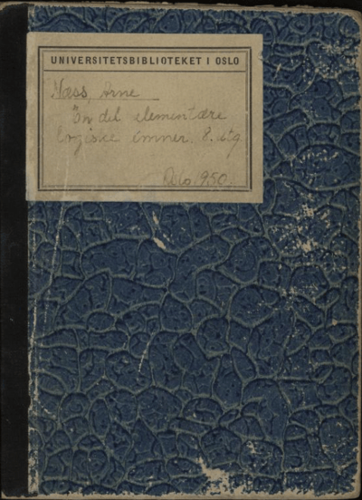 En del elementære logiske emner 1950