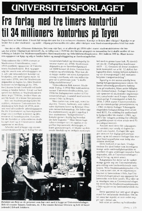 Artikkel i SAM, Studentsamskipnadens internavis fra 1979